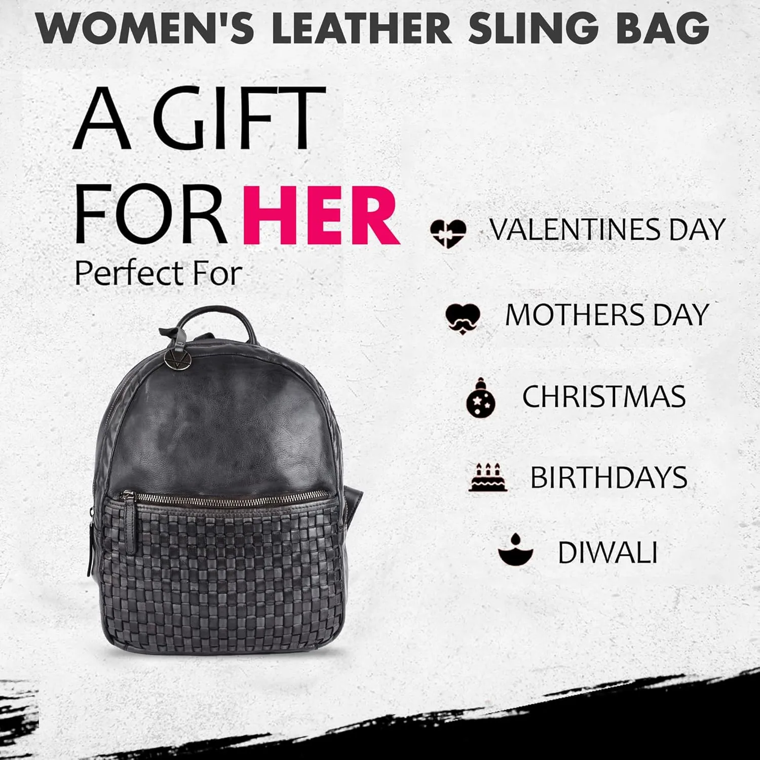 Genuine Leather Backpack for Men, Casual Backpack for Women Office Bag with Adjustable Shoulder Strap (VL-054-GREY)