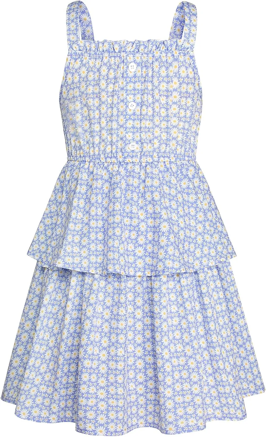 GRACE KARIN Girls Summer Floral Dress Sleeveless Double Layer Hem Sundress Holiday Casual Dress 6-12Y