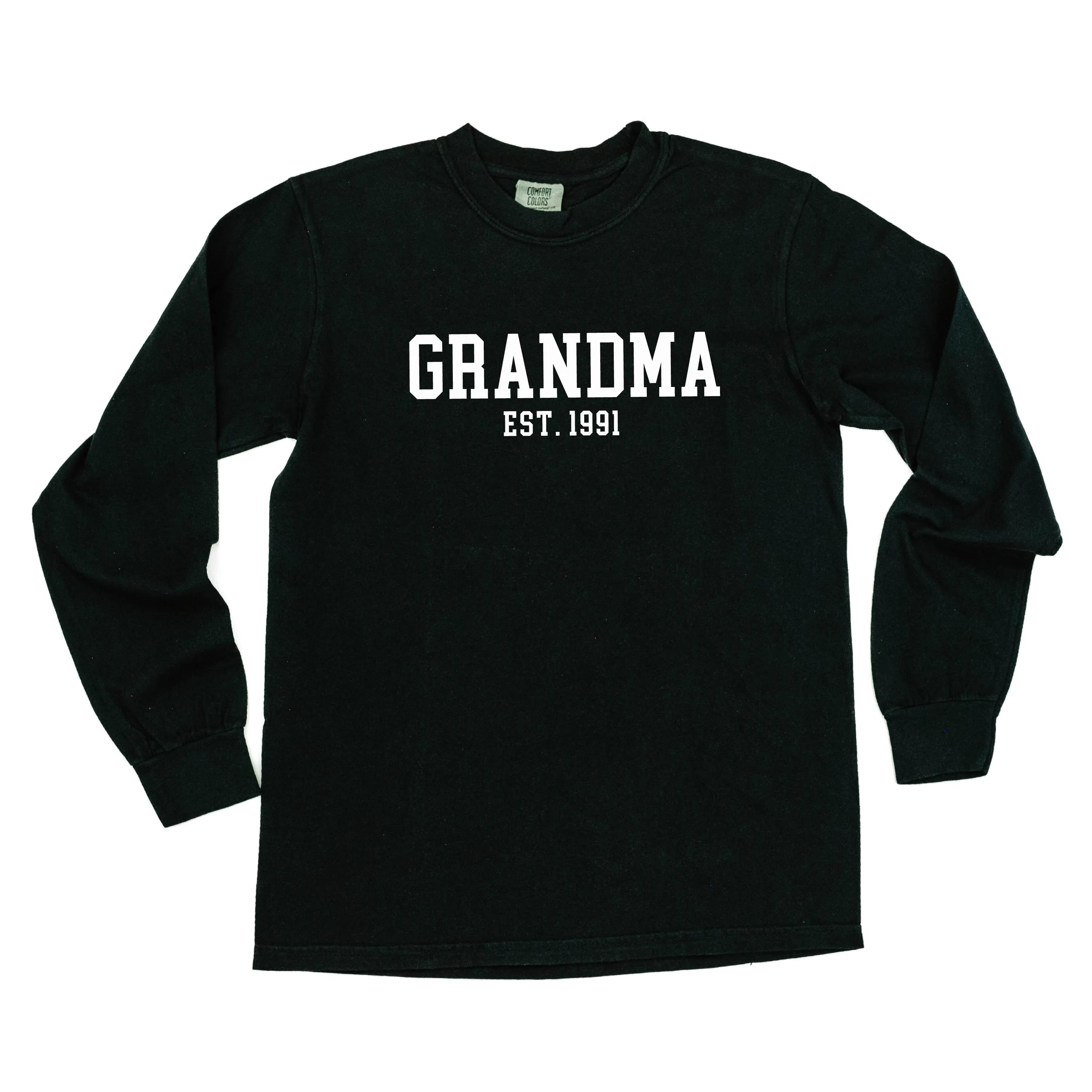 Grandma - EST. (Select Your Year) - LONG SLEEVE COMFORT COLORS TEE