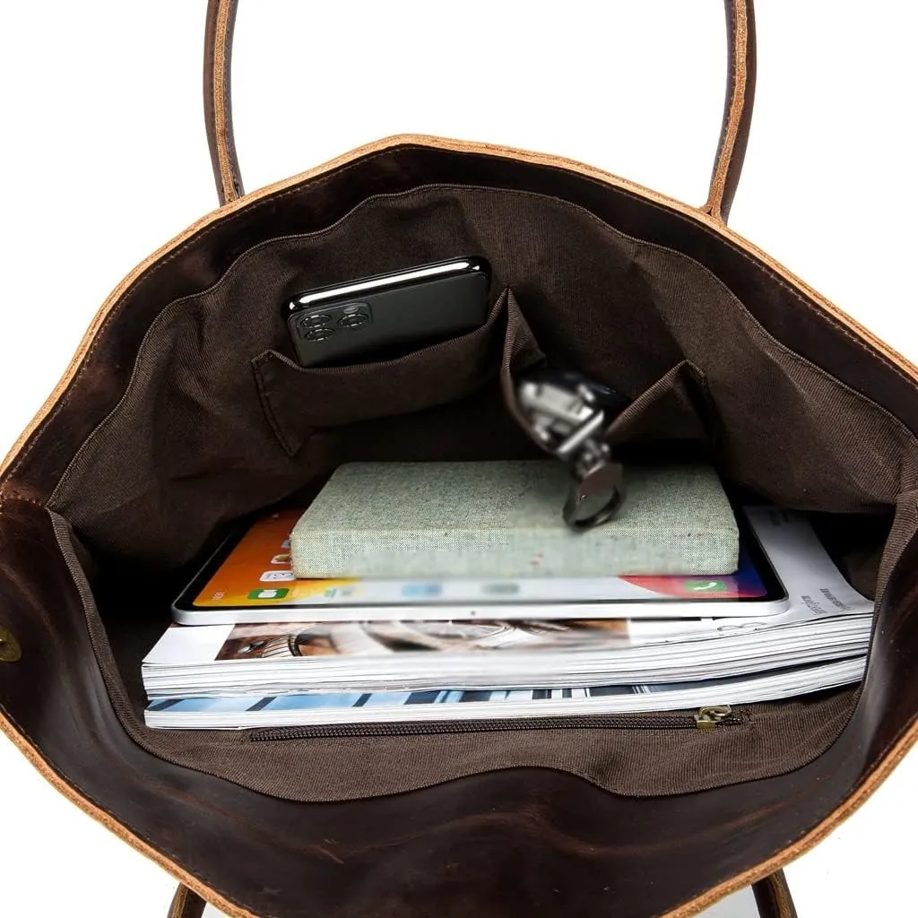 Handmade Men's Handbags Japanese and Korean Leather Handbags Business Cattle Leisure Briefcase