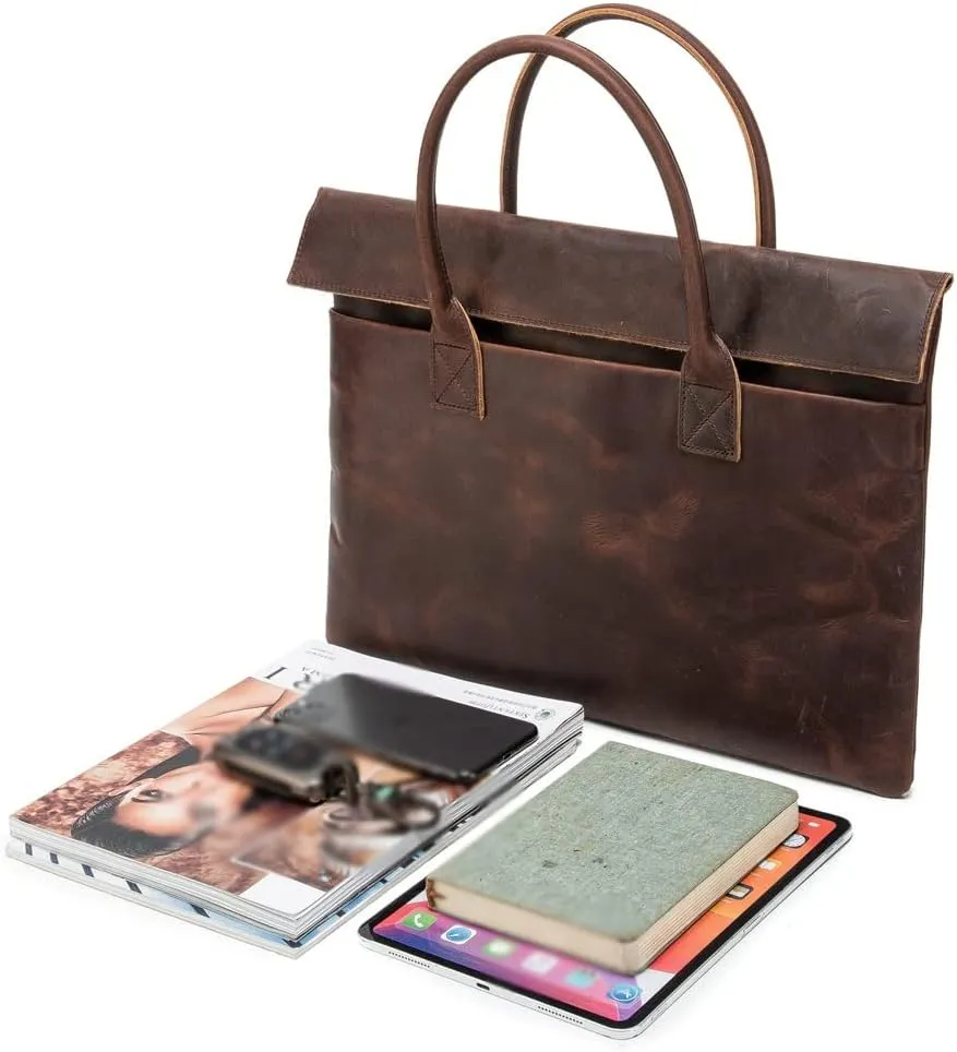 Handmade Men's Handbags Japanese and Korean Leather Handbags Business Cattle Leisure Briefcase