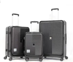 Hardshell Luggage Sets 3 Piece With Dual Spinner Wheel,Travel Carry-on Luggage with Laptop Compartment,20/24/28-inch Suitcases,TSA Approved Expandable Lightweight Suitcases Sets, Black
