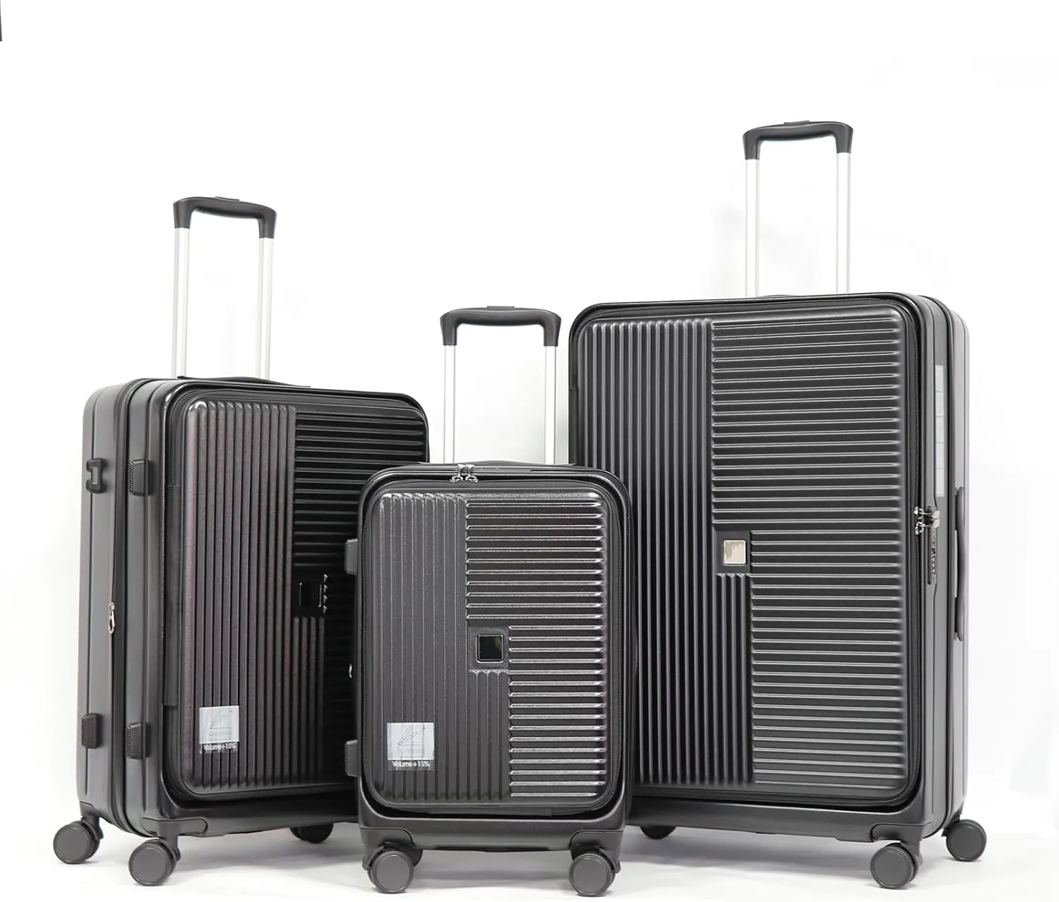 Hardshell Luggage Sets 3 Piece With Dual Spinner Wheel,Travel Carry-on Luggage with Laptop Compartment,20/24/28-inch Suitcases,TSA Approved Expandable Lightweight Suitcases Sets, Black