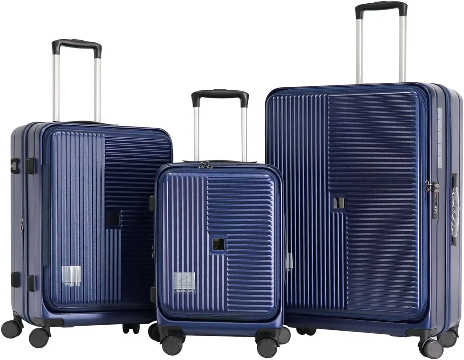 Hardshell Luggage Sets 3 Piece With Dual Spinner Wheel,Travel Carry-on Luggage with Laptop Compartment,20/24/28-inch Suitcases,TSA Approved Expandable Lightweight Suitcases Sets, Blue