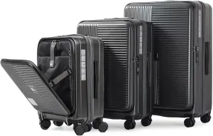 Hardshell Luggage Sets 3 Piece With Dual Spinner Wheel,Travel Carry-on Luggage with Laptop Compartment,20/24/28-inch Suitcases,TSA Approved Expandable Lightweight Suitcases Sets, Grey