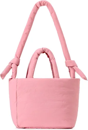 Herald Soft Puffer Tote Bag for Women, Lightweight Puffy Shoulder Purse Satchel Top-Handle Handbag with Adjustable Strap