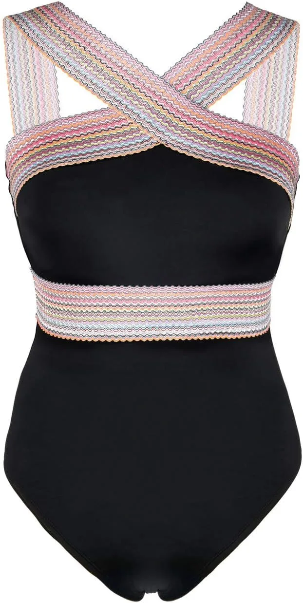 Hilor Women's One Piece Swimsuits Slimming High Waisted Bathing Suits Front Crossover Swimwear Monokinis