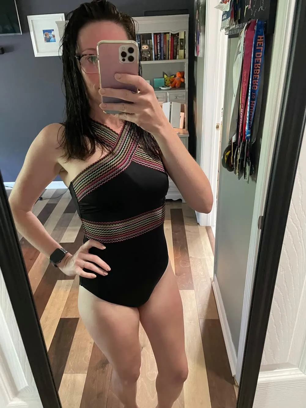 Hilor Women's One Piece Swimsuits Slimming High Waisted Bathing Suits Front Crossover Swimwear Monokinis
