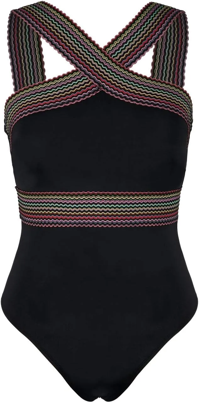Hilor Women's One Piece Swimsuits Slimming High Waisted Bathing Suits Front Crossover Swimwear Monokinis
