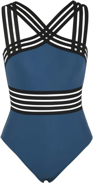 Hilor Women's One Piece Swimsuits Slimming High Waisted Bathing Suits Front Crossover Swimwear Monokinis