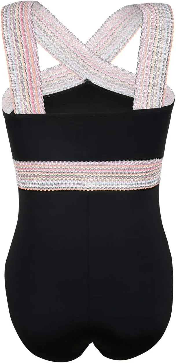 Hilor Women's One Piece Swimsuits Slimming High Waisted Bathing Suits Front Crossover Swimwear Monokinis