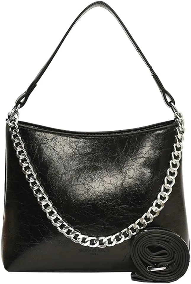 Hobo Bags for Women Shiny Faux Leather Tote Bag Purse Slouchy Shoulder Bag Trendy Satchel handbag