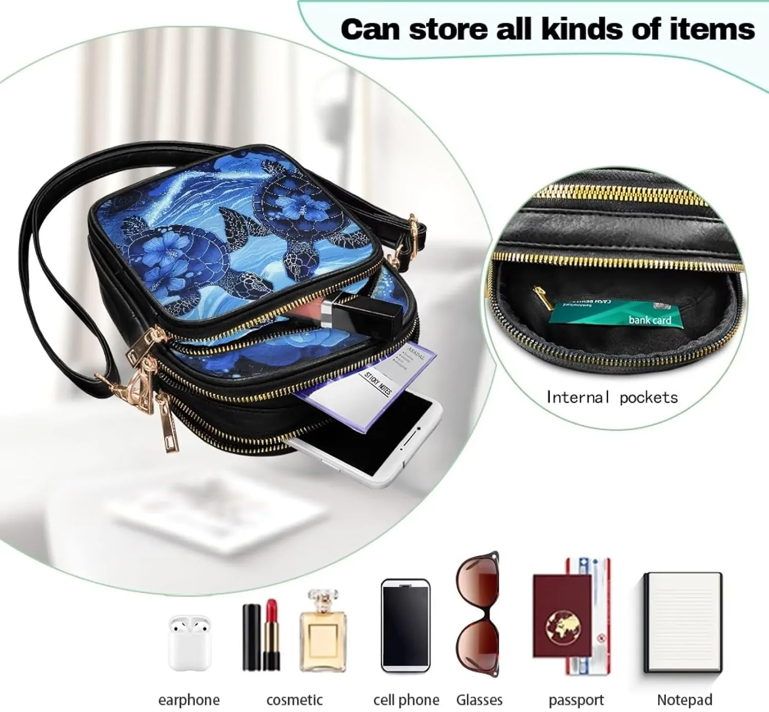 HUGS IDEA Leather Crossbody Bags for Women Trendy Leather Purse Shoulder Handbag for Work