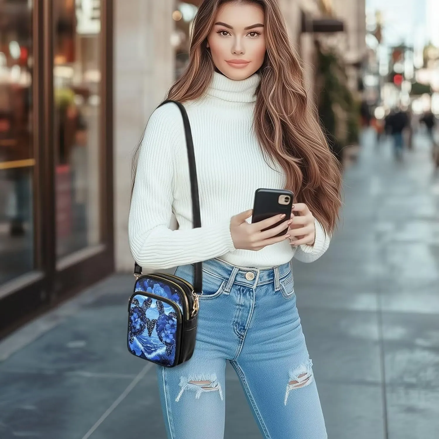 HUGS IDEA Leather Crossbody Bags for Women Trendy Leather Purse Shoulder Handbag for Work