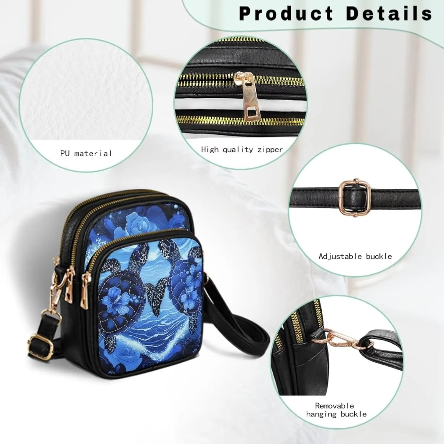 HUGS IDEA Leather Crossbody Bags for Women Trendy Leather Purse Shoulder Handbag for Work