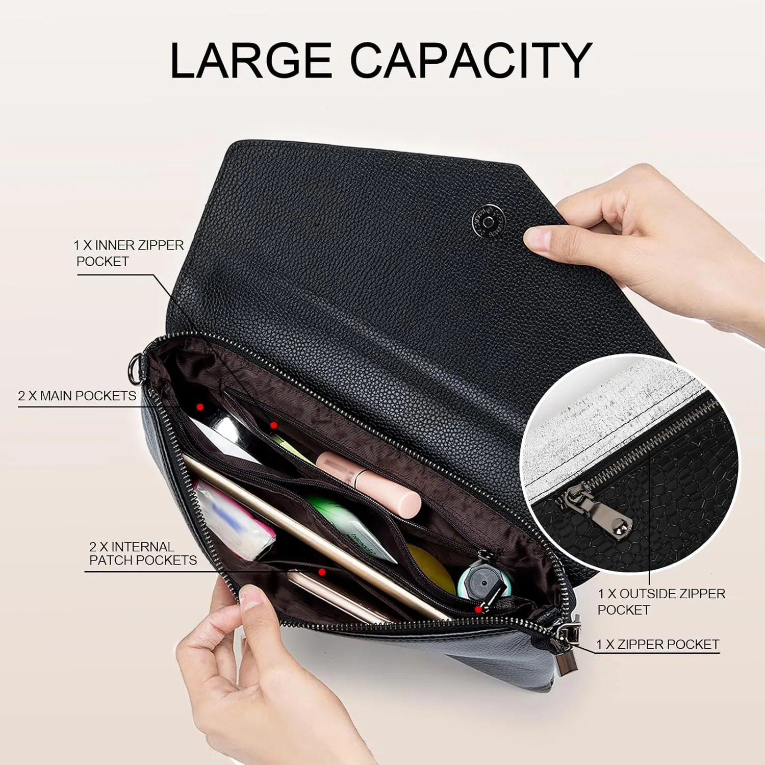 imeetu Wristlet Clutch Wallet Purses Small Leather Crossbody Bags Shoulder Handbag for Women