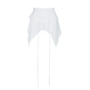 Irregular zip-up A line mini skirt