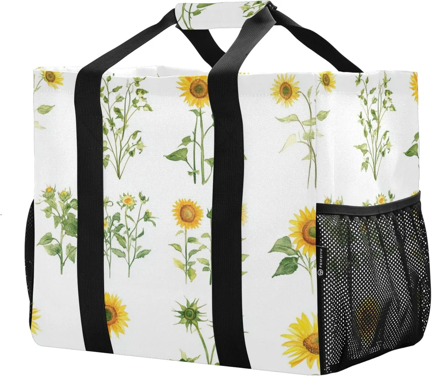 KLL Beach Tote Bag with Handles Collapsable With Pockets Reusable Shopping Bag