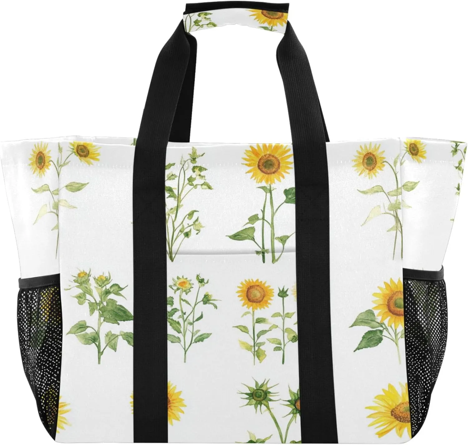 KLL Beach Tote Bag with Handles Collapsable With Pockets Reusable Shopping Bag