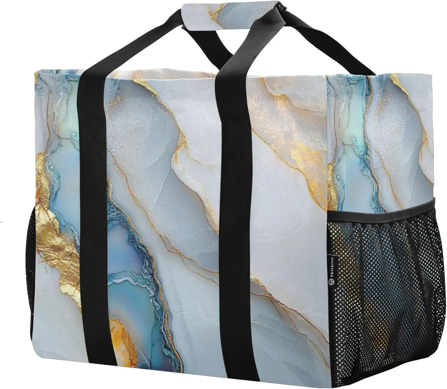 KLL Utility Beach Tote Canvas Collapsable Waterproof Resuable Grocery Bags
