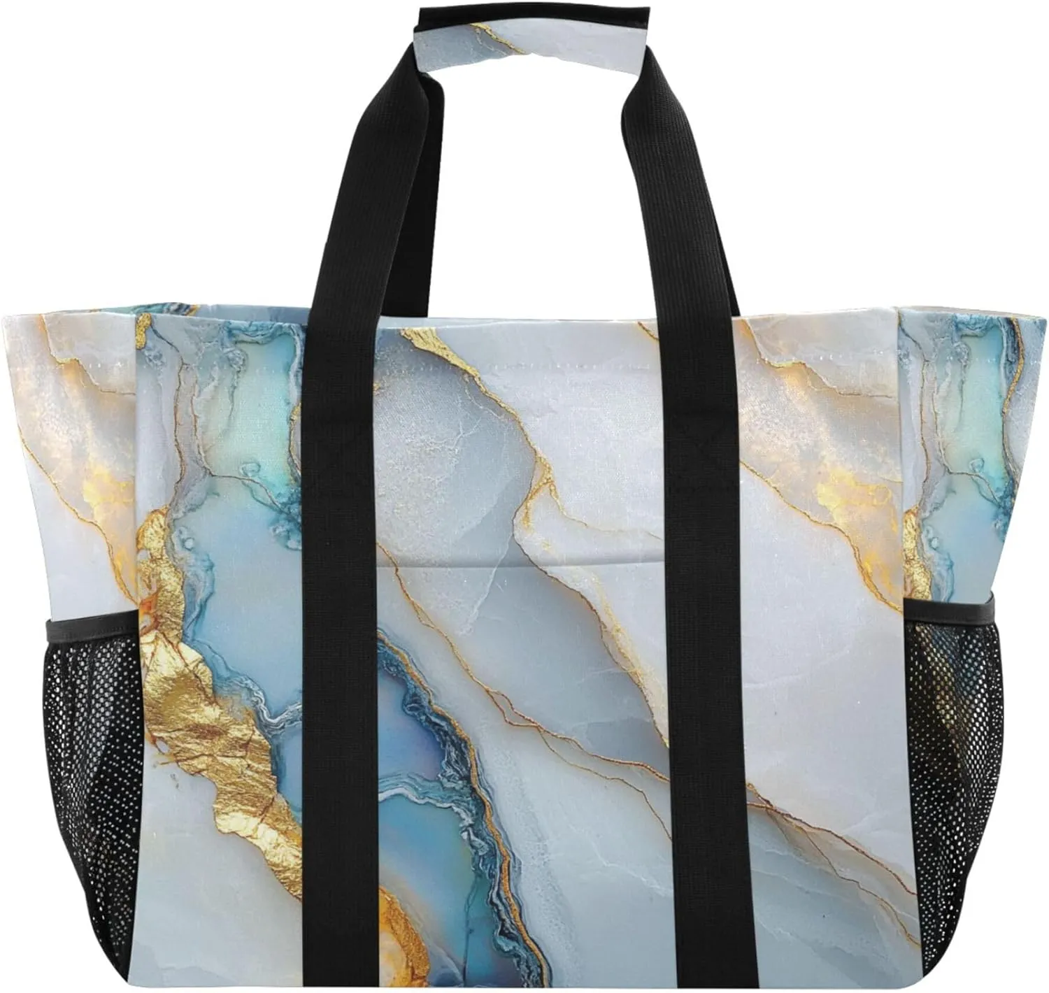 KLL Utility Beach Tote Canvas Collapsable Waterproof Resuable Grocery Bags