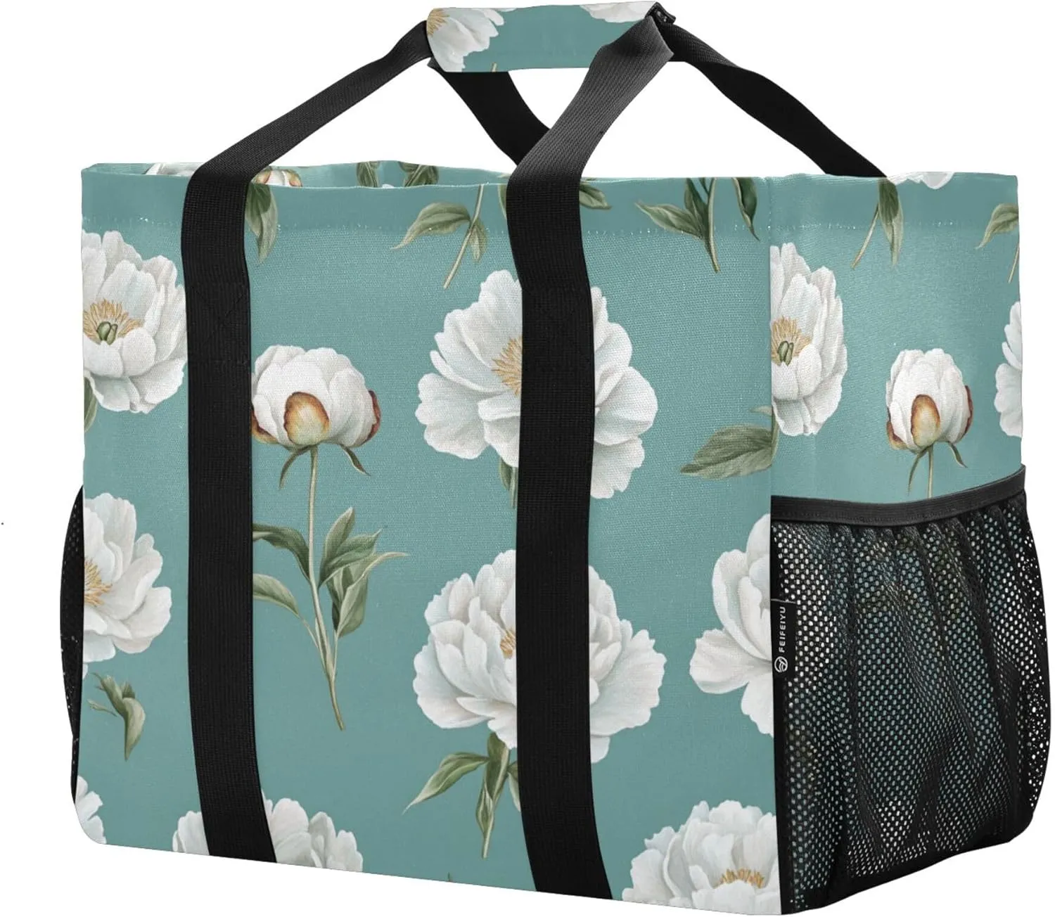 KLL Utility Tote Bag For Women with Handles Collapsable Sandproof Reuseable Shopping Bags