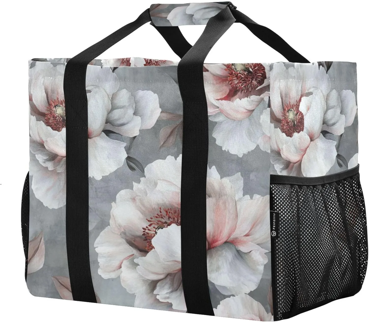 KLL Utility Tote Bag For Women with Handles Collapsable Sandproof Reuseable Shopping Bags