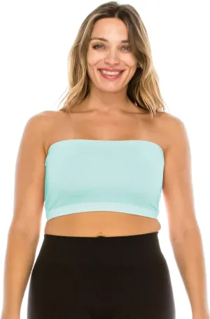 Kurve Plus Size The Excellent Mini Bandeau Strapless Tube Top, UV Protective Fabric UPF 50  (Made with Love in The USA)