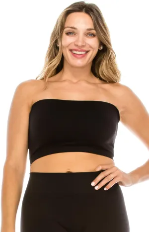 Kurve Plus Size The Excellent Mini Bandeau Strapless Tube Top, UV Protective Fabric UPF 50  (Made with Love in The USA)