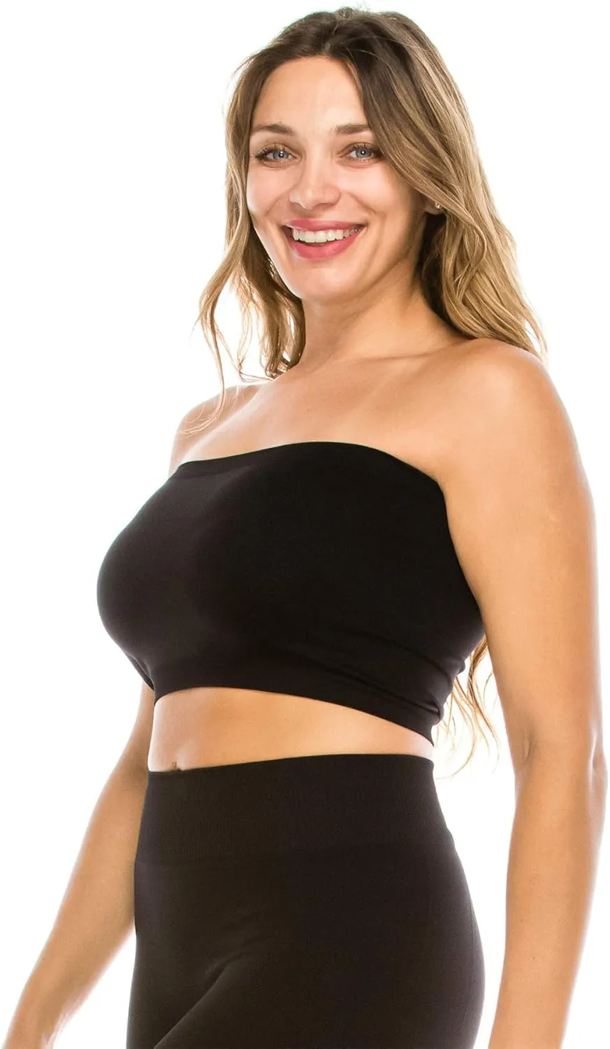 Kurve Plus Size The Excellent Mini Bandeau Strapless Tube Top, UV Protective Fabric UPF 50  (Made with Love in The USA)