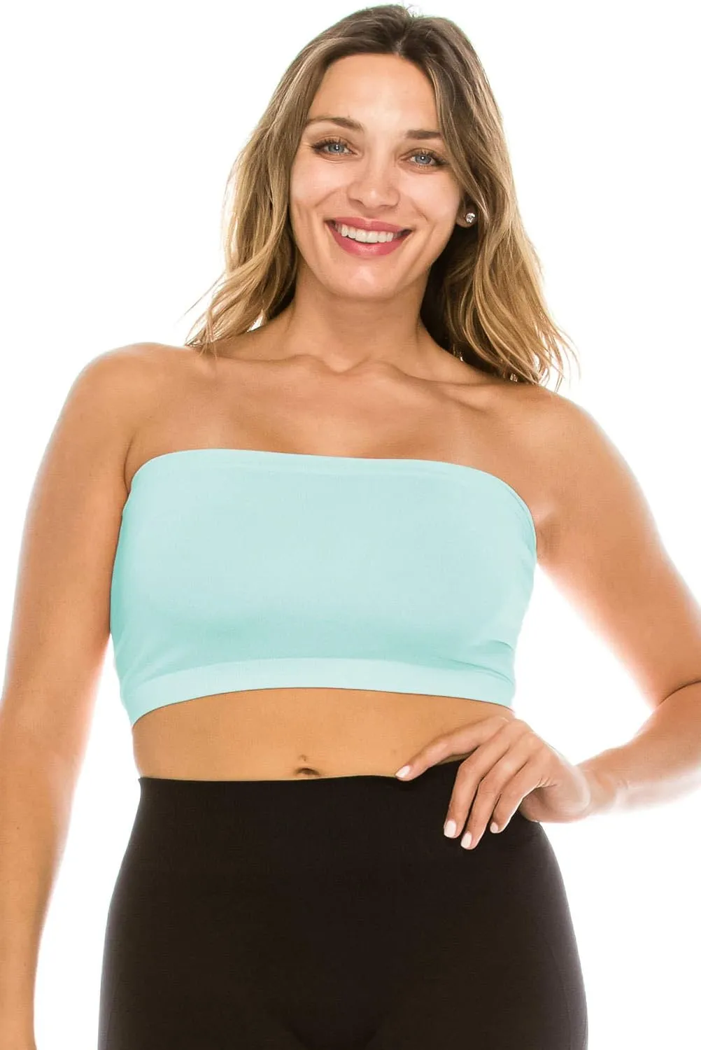 Kurve Plus Size The Excellent Mini Bandeau Strapless Tube Top, UV Protective Fabric UPF 50  (Made with Love in The USA)