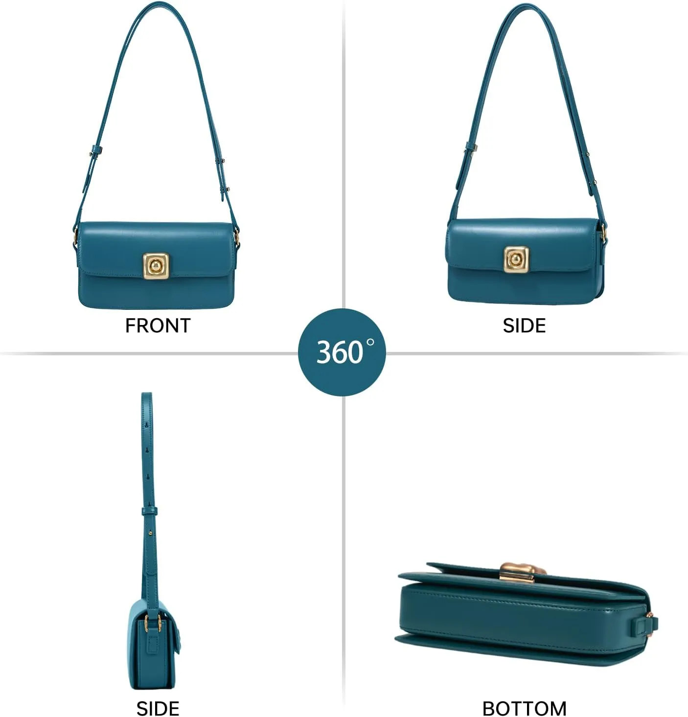 LA FESTIN Leather Crossbody Bags for Women, Designer Adjustable Strap Shoulder Bag
