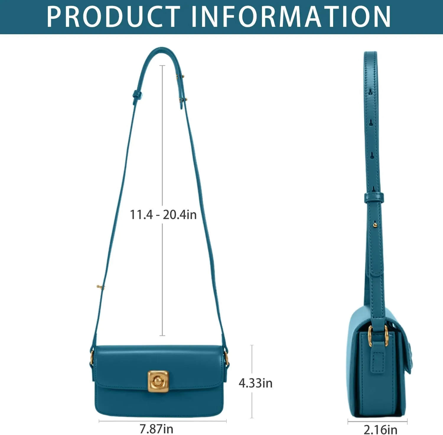 LA FESTIN Leather Crossbody Bags for Women, Designer Adjustable Strap Shoulder Bag