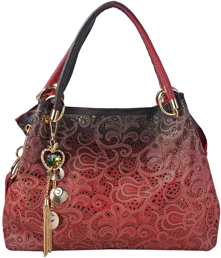Ladies Leather Handbags Hollow Tote Bags Purses for Women