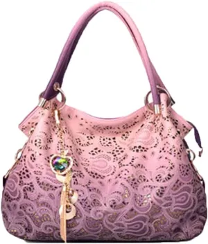 Ladies Leather Handbags Hollow Tote Bags Purses for Women