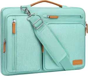 Laptop Shoulder Bag 360 Degree Protective Laptop Shoulder Bag Sleeve Bag for Notebook Messenger Bag(Light Green,15.6 inch)