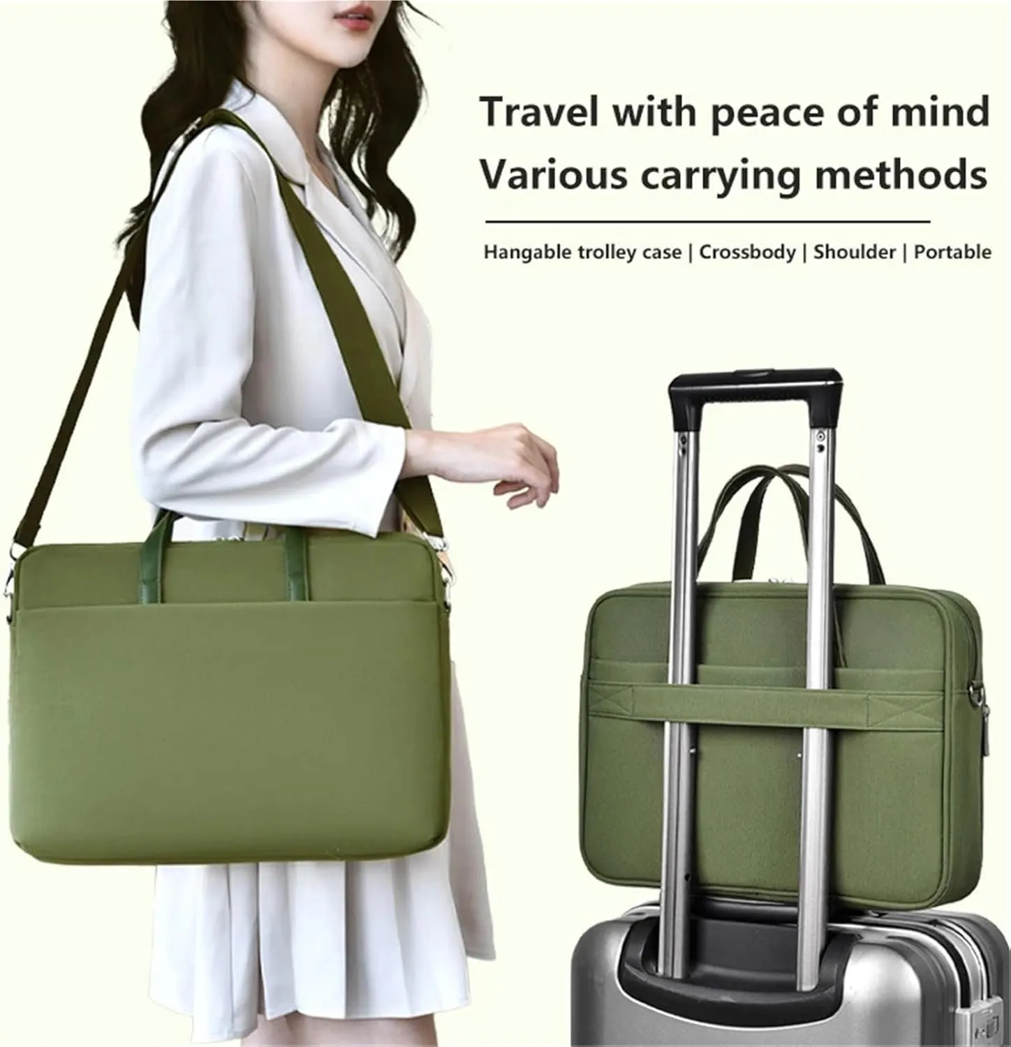 Laptop Shoulder Bag Laptop Bag 13.3 14 15.6 17 Inch Notebook Bag Sleeve Waterproof Briefcase Laptop Sleeve Laptop Case(Khaki,for 17.3-18 inch)