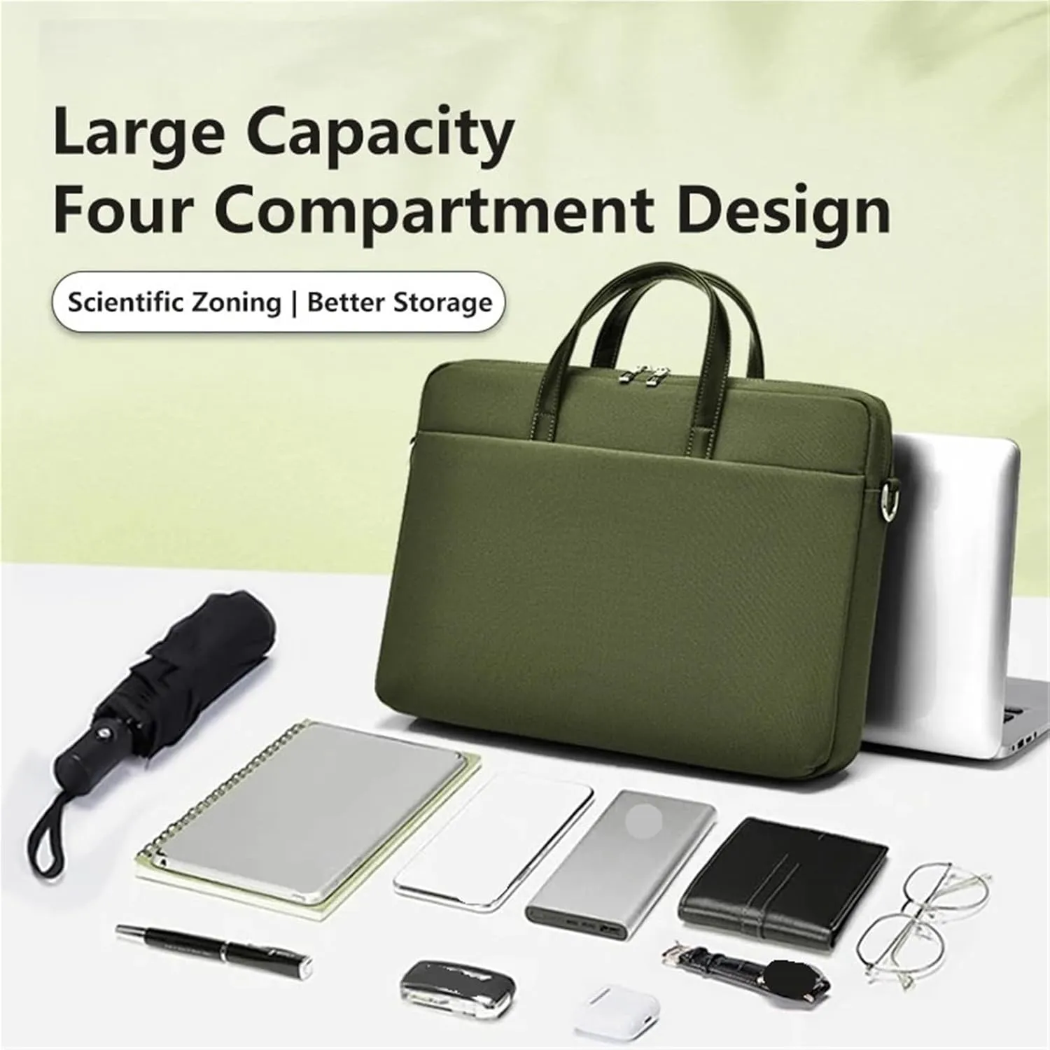 Laptop Shoulder Bag Laptop Bag 13.3 14 15.6 17 Inch Notebook Bag Sleeve Waterproof Briefcase Laptop Sleeve Laptop Case(Khaki,for 17.3-18 inch)