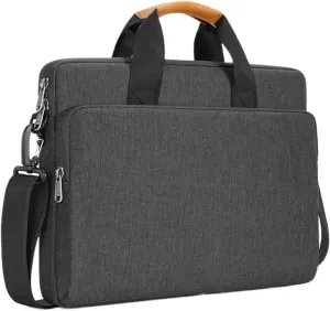 Laptop Shoulder Bag Laptop Bag Briefcase for 13.3 14 15.6 17.3 Inch Computer Shoulder Bag Waterproof Notebook Cover Carry Bag(Dark Grey,17.3 inch)