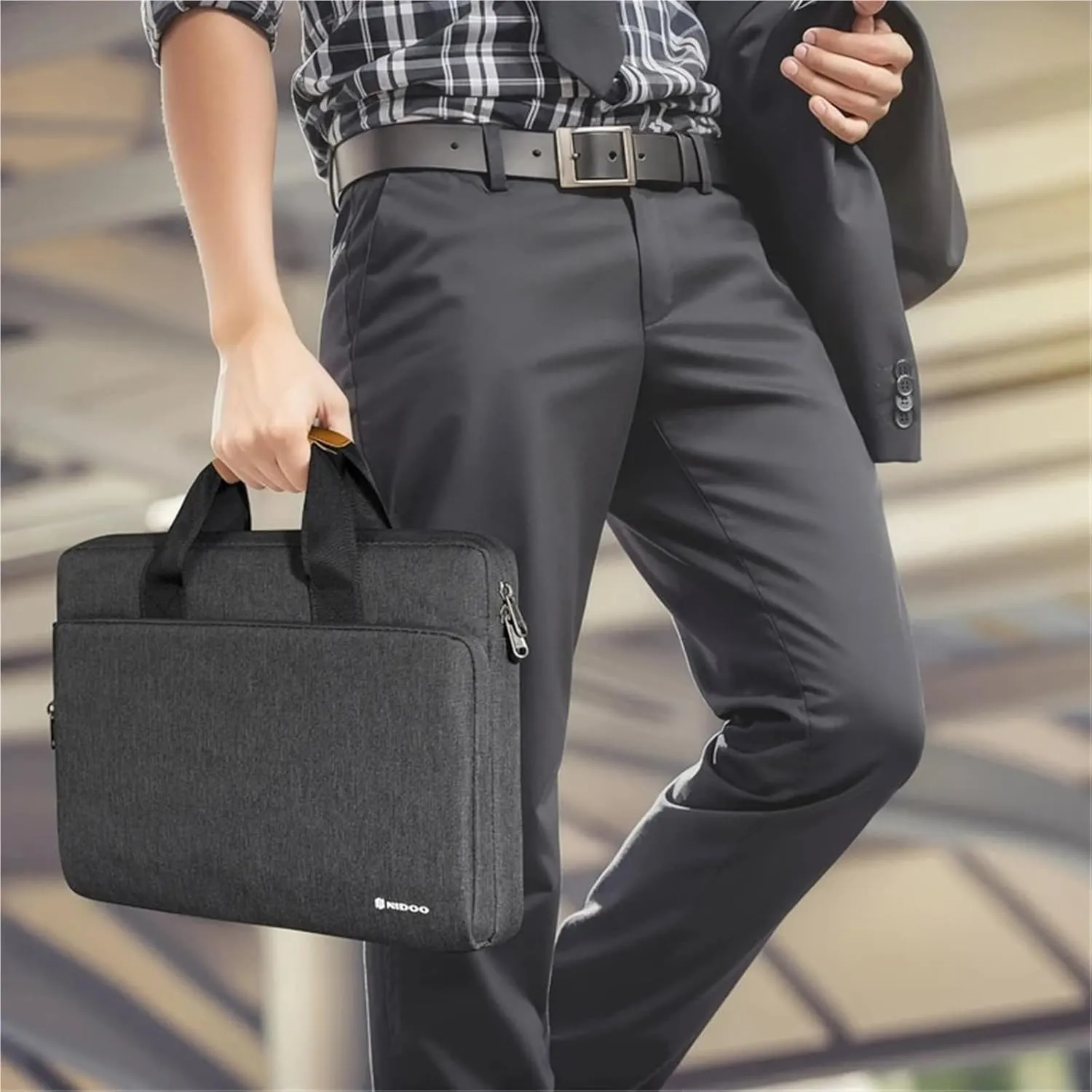 Laptop Shoulder Bag Laptop Bag Briefcase for 13.3 14 15.6 17.3 Inch Computer Shoulder Bag Waterproof Notebook Cover Carry Bag(Dark Grey,17.3 inch)