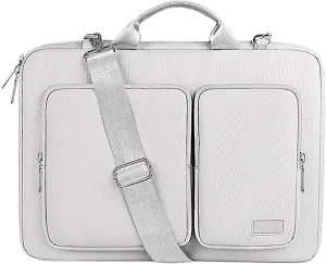 Laptop Shoulder Bag Laptop Handbag Bag for Laptop 15 15.4 15.6 Inch Portable Shoulder Messenger Bag(Grey with Strap,15.6 inch)