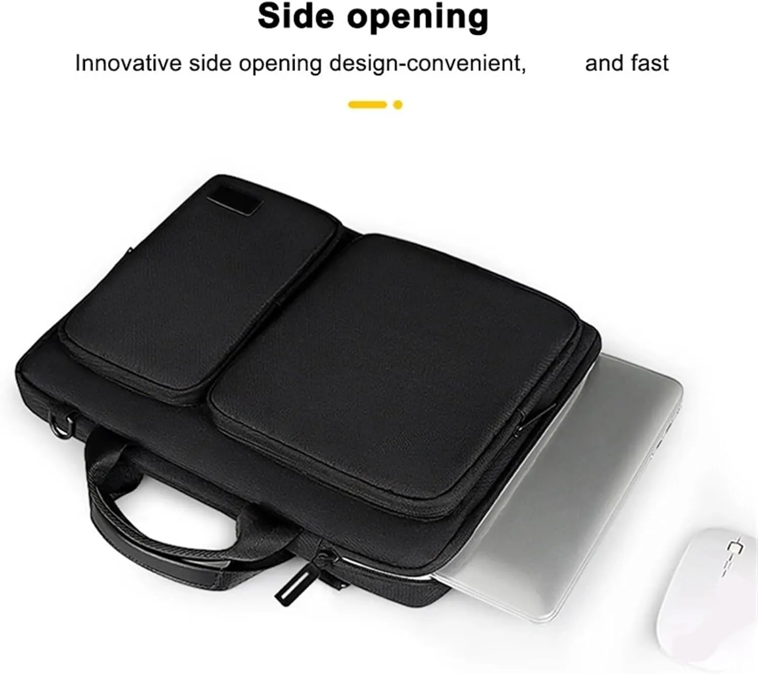 Laptop Shoulder Bag Laptop Handbag Bag for Laptop 15 15.4 15.6 Inch Portable Shoulder Messenger Bag(Grey with Strap,15.6 inch)