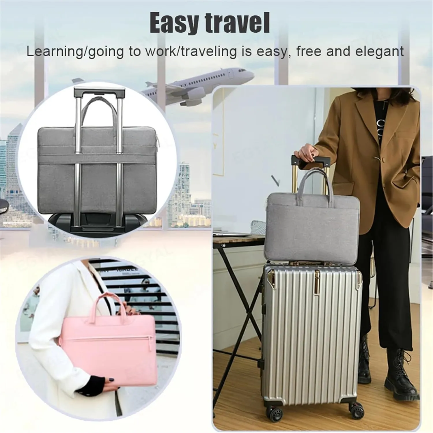 Laptop Shoulder Bag Laptop Sleeve Bag Case 12 13.3 14 15.6 Inch Shoulder Notebook Bag Handbag Briefcase(Light Gray,11inch 12inch)