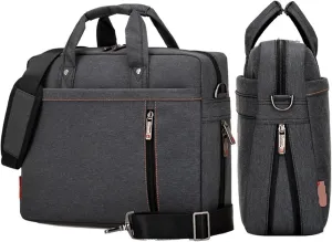 Laptop Shoulder Bag Shockproof Waterproof Laptop Bag 13 15 17 Inch Laptop Case Messenger Notebook Bag(Black,15-inch)