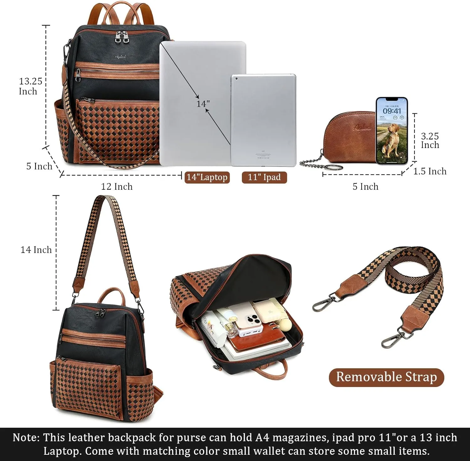Leather Backpack Purse for Women Designer Ladies Shoulder Bag Fashion Faux Work Travel Handbags