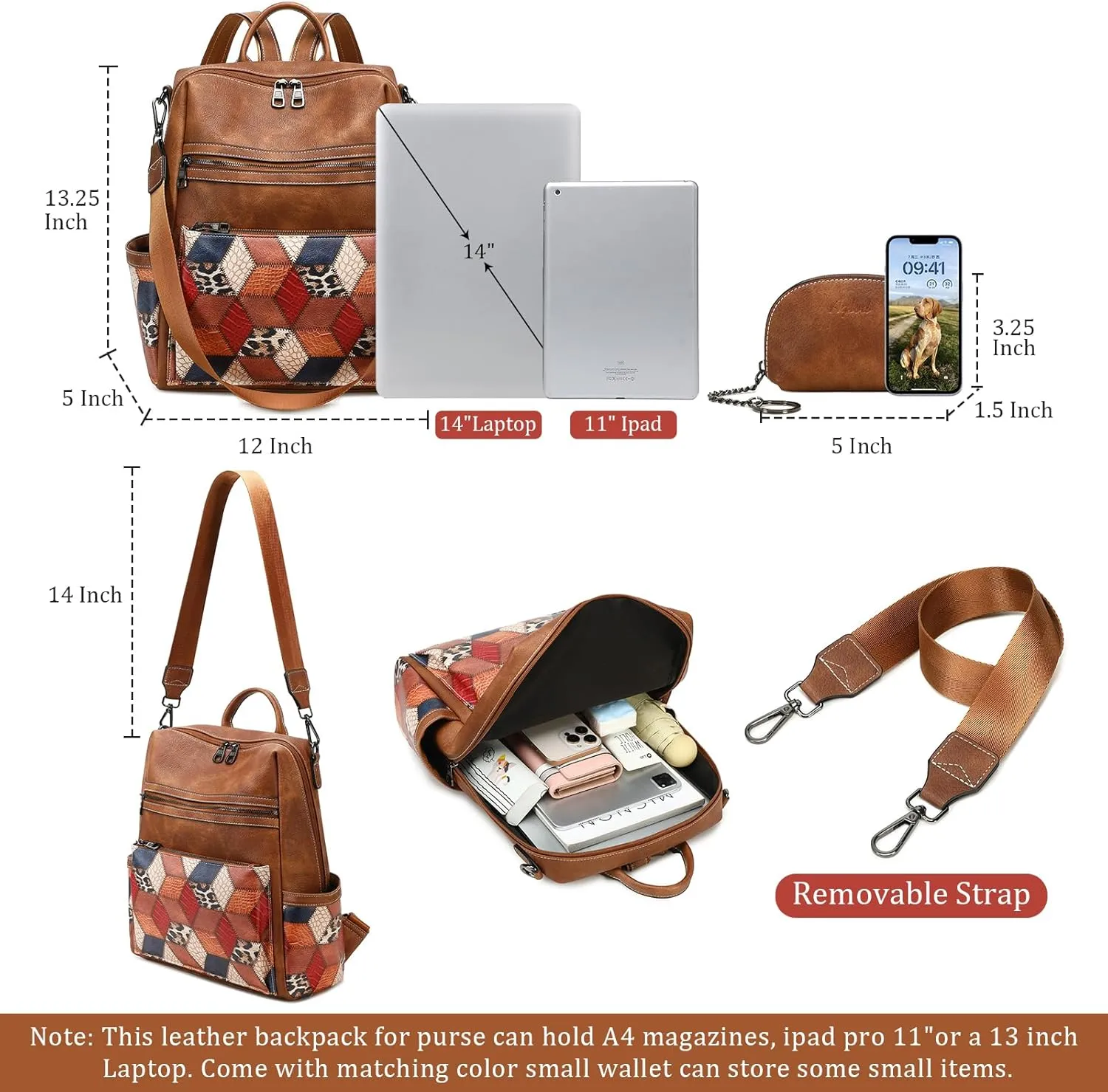 Leather Backpack Purse for Women Designer Ladies Shoulder Bag Fashion Faux Work Travel Handbags