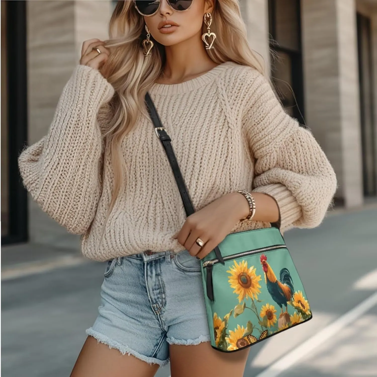 Leather Crossbody Bags with Wallet for Women Casual Shoulder Bag Womens Hobo Purses Handbags
