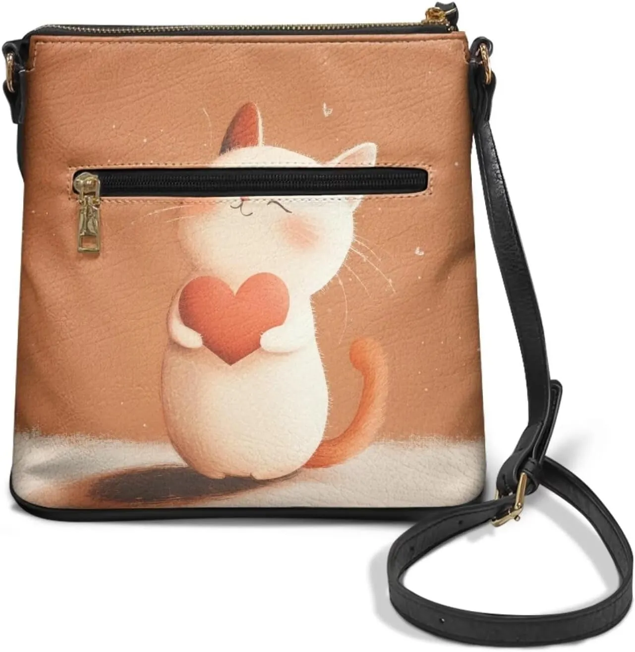 Leather Handbags for Women Hobo Valentine's Day Zippered Crossbody Purse