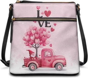 Leather Handbags for Women Hobo Valentine's Day Zippered Crossbody Purse
