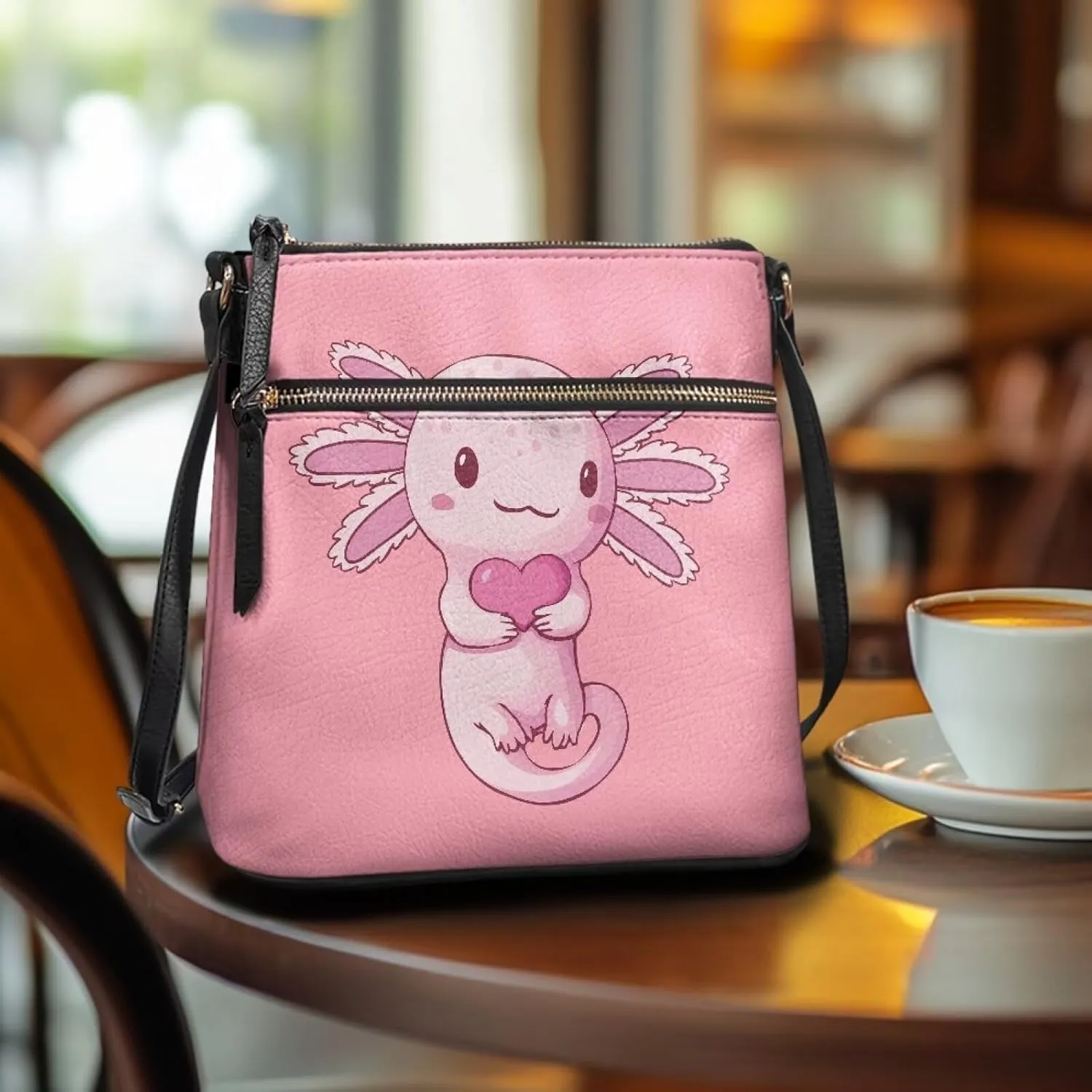 Leather Handbags for Women Hobo Valentine's Day Zippered Crossbody Purse